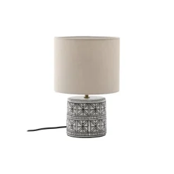 Lucande bordlampe Thalorin, 36,5 cm, sort/hvid, keramik