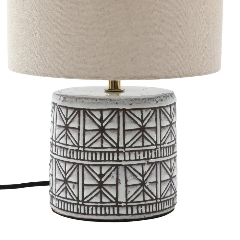 Lucande bordlampe Thalorin, 36,5 cm, sort/hvid, keramik