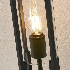 Lucande Brienne sokkellampe, 50 cm, antracit, metal