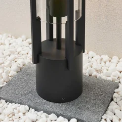 Lucande Brienne sokkellampe, 50 cm, antracit, metal