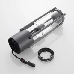 Lucande Brienne sokkellampe, 50 cm, antracit, metal