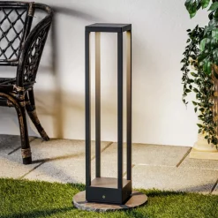 Lucande Carlota LED-vejlampe, antracit, 65 cm, metal