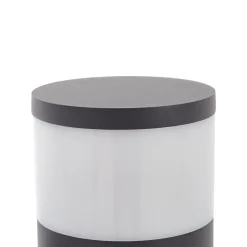 Lucande Corban sokkellampe, grå, sensor, udtag, IP44