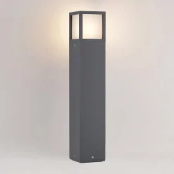 Lucande Dewari vejlampe, E27, 65 cm, mørkegrå, IP54