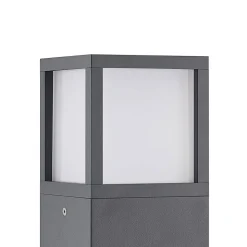 Lucande Dewari vejlampe, E27, 65 cm, mørkegrå, IP54