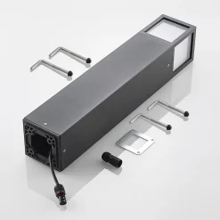 Lucande Dewari vejlampe, E27, 65 cm, mørkegrå, IP54