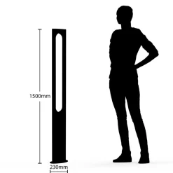 Lucande Dovino LED-lygtepæl, 150 cm