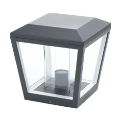 Lucande Dunia sokkellampe, antracit, metal, 24 cm, IP54