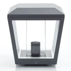 Lucande Dunia sokkellampe, antracit, metal, 24 cm, IP54