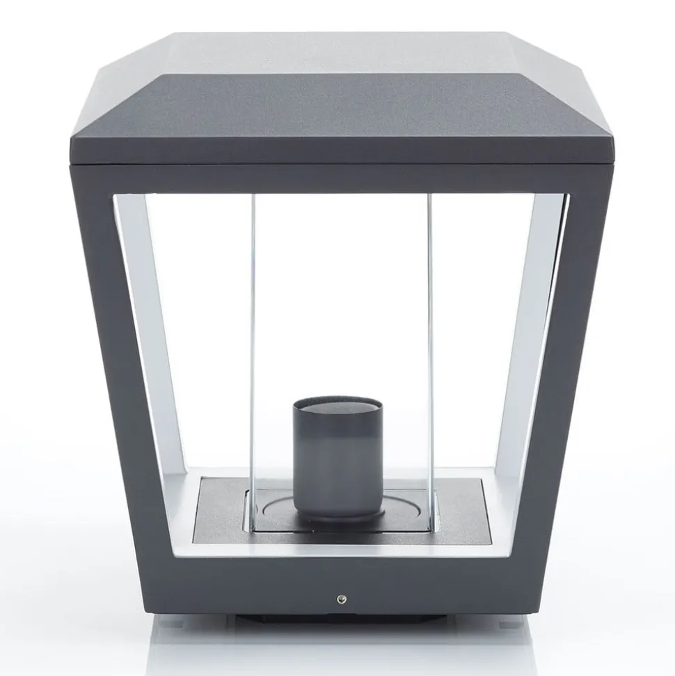 Lucande Dunia sokkellampe, antracit, metal, 24 cm, IP54