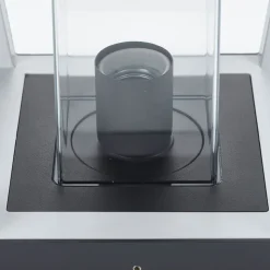 Lucande Dunia sokkellampe, antracit, metal, 24 cm, IP54