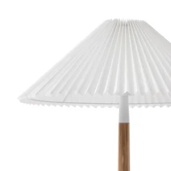 Lucande Ellorin gulvlampe, hvid, træ, Ø 47,5 cm, E27