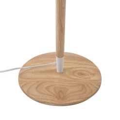 Lucande Ellorin gulvlampe, hvid, træ, Ø 47,5 cm, E27