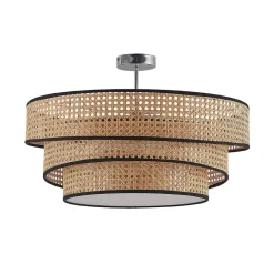 Lucande Elowen loftlampe, Ø 56 cm, rattan, bambus