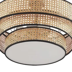 Lucande Elowen loftlampe, Ø 56 cm, rattan, bambus