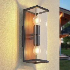 Lucande Elwin væglampe, kantet, 2 lyskilder