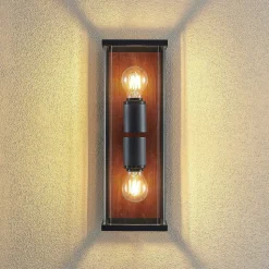 Lucande Elwin væglampe, kantet, 2 lyskilder