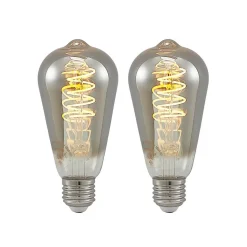 Lucande E27-pære ST64 4W 918 dæmpes titan, 2 stk