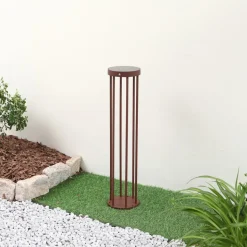 Lucande Evelis LED-vejlampe, rustfarvet, aluminium, sensor