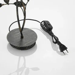 Lucande Evory bordlampe, 48 cm, 2 lyskilder, sort/guld, G9