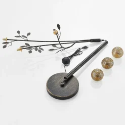 Lucande Evory gulvlampe, 160 cm, 3 lyskilder, sort/guld, G9