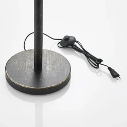 Lucande Evory gulvlampe, 160 cm, 3 lyskilder, sort/guld, G9