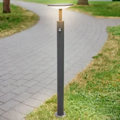 Lucande Fenia LED-vejlampe, 100 cm, sensor, IP54, antracit