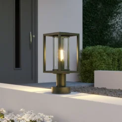 Lucande Ferda sokkellampe, 37 cm, antracit, IP44