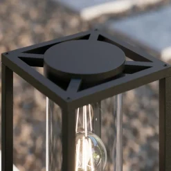 Lucande Ferda sokkellampe, 37 cm, antracit, IP44