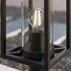 Lucande Ferda sokkellampe, 37 cm, antracit, IP44