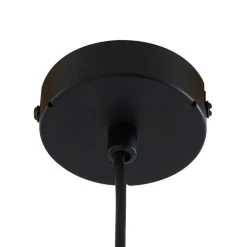 Lucande hængelampe Bidolo, sort, glas, Ø 15 cm, IP44