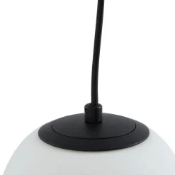 Lucande hængelampe Bidolo, sort, glas, Ø 15 cm, IP44