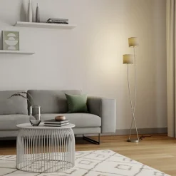 Lucande Juljana gulvlampe, 2 lk., stofskærme