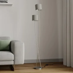 Lucande Juljana gulvlampe, 2 lk., stofskærme