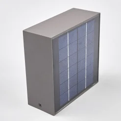 Lucande LED solcelle-væglampe Mahra, antracit, metal, sensor