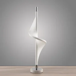 Lucande LED-bordlampe Edano, 60 cm, hvid, tekstil, dæmpbar