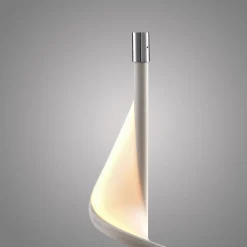 Lucande LED-bordlampe Edano, 60 cm, hvid, tekstil, dæmpbar
