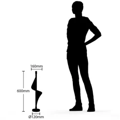 Lucande LED-bordlampe Edano, 60 cm, hvid, tekstil, dæmpbar