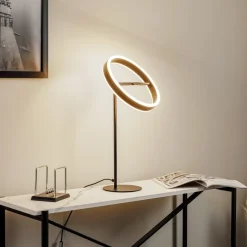 Lucande LED-bordlampe Yekta, sort, 59 cm, dæmpbar