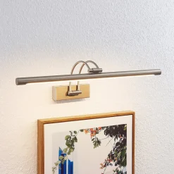 Lucande LED-gallerilampe Dimitrij, nikkel, metal, 54 cm