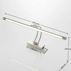 Lucande LED-gallerilampe Dimitrij, nikkel, metal, 54 cm