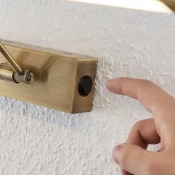 Lucande LED-gallerilampe Dimitrij, messing, metal, 54 cm