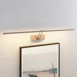 Lucande LED-gallerilampe Thibaud, 84 cm, nikkel, aluminium