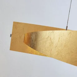 Lucande LED-hængelampe Marija, 101 cm, guldfarvet, dæmpbar