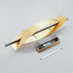 Lucande LED-hængelampe Marija, 101 cm, guldfarvet, dæmpbar