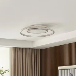 Lucande LED-loftlampe Noud, 49 cm, sølv, aluminium, dæmpbar