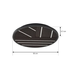 Lucande LED-loftlampe Orven, træ, Ø 50 cm, dæmpbar