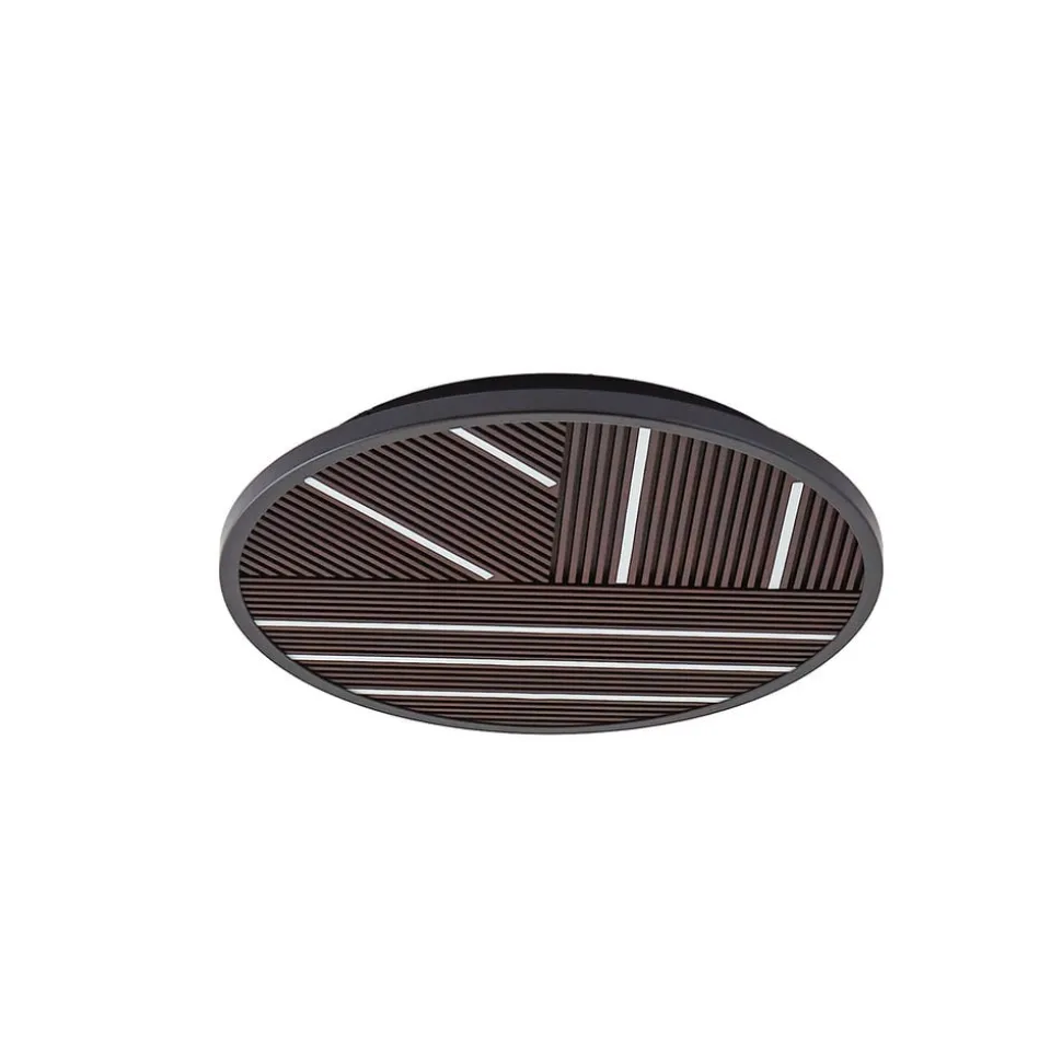 Lucande LED-loftlampe Orven, træ, Ø 50 cm, dæmpbar