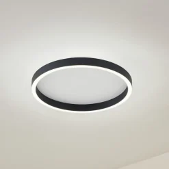 Lucande LED-loftlampe Rotundo, Ø 40 cm, sort, dæmpbar