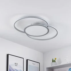 Lucande LED-loftlampe Senne, CCT, sølv, metal